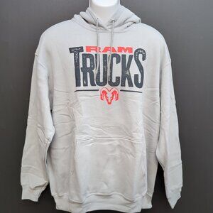 Ram Trucks Graphic Long Sleeve Pullover Men's Hoodie XL Heather Grey